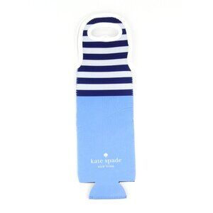 kate spade new york blue and white striped wine bottle holder tote